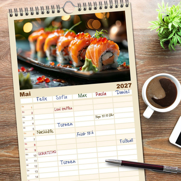 Sushi Zauber (CALVENDO Familienplaner 2027)