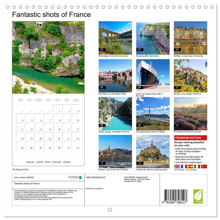 Fantastic shots of France (CALVENDO Monthly Calendar 2027)