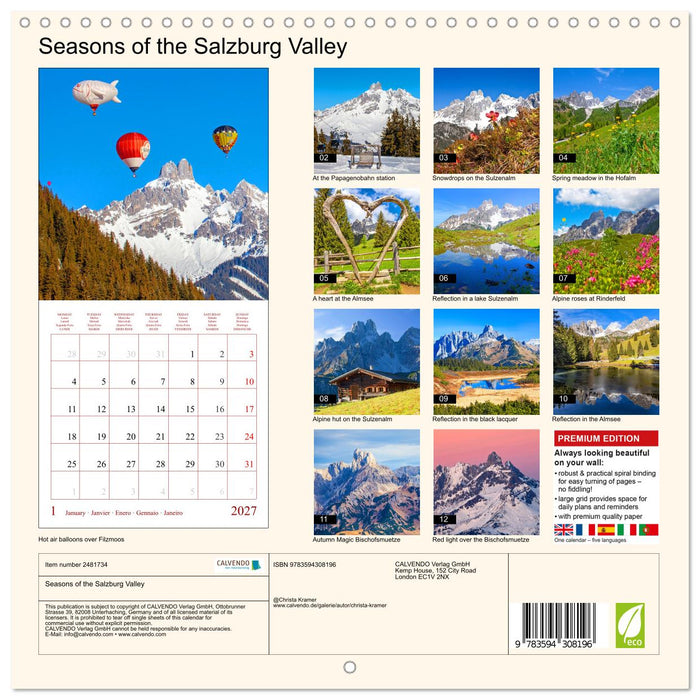 Seasons of the Salzburg Valley (CALVENDO Monthly Calendar 2027)