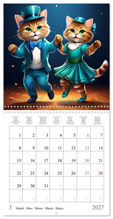 Cute Cats Dancing (CALVENDO Monthly Calendar 2027)