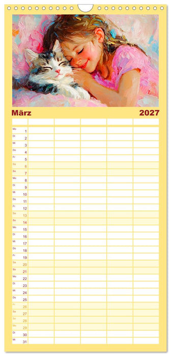 Zweisamkeit in Farben. Katzen und Menschen in Harmonie (CALVENDO Familienplaner 2027)