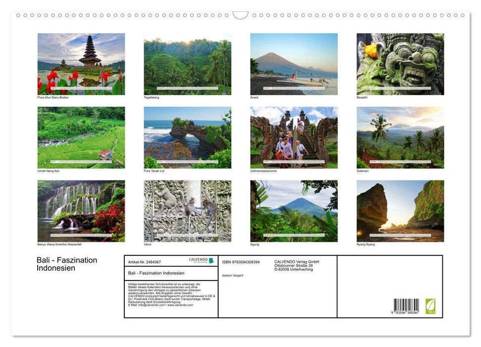 Bali - Faszination Indonesien (CALVENDO Wandkalender 2027)