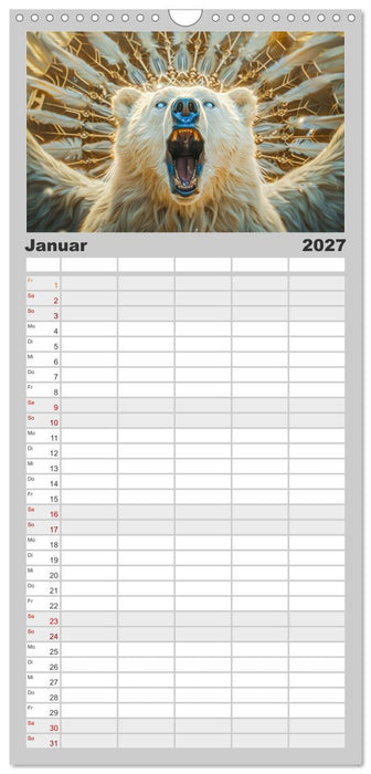 Tierische Schamanen (CALVENDO Familienplaner 2027)