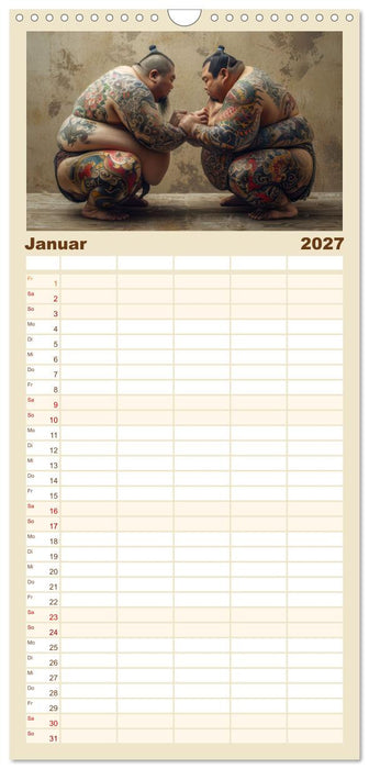 Sumo - Japans schwere Ringer (CALVENDO Familienplaner 2027)