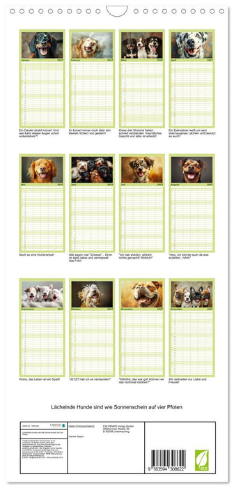 Lächelnde Hunde sind wie Sonnenschein auf vier Pfoten (CALVENDO Familienplaner 2027)