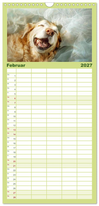 Lächelnde Hunde sind wie Sonnenschein auf vier Pfoten (CALVENDO Familienplaner 2027)