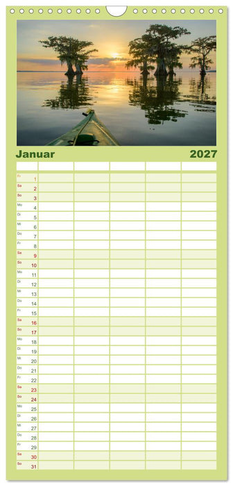 Natur Paradies Mississippi Delta (CALVENDO Familienplaner 2027)