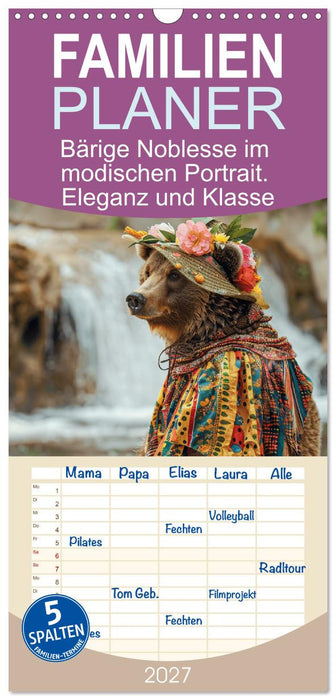 Bärige Noblesse im modischen Portrait. Eleganz und Klasse (CALVENDO Familienplaner 2027)
