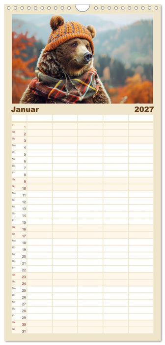 Bärige Noblesse im modischen Portrait. Eleganz und Klasse (CALVENDO Familienplaner 2027)