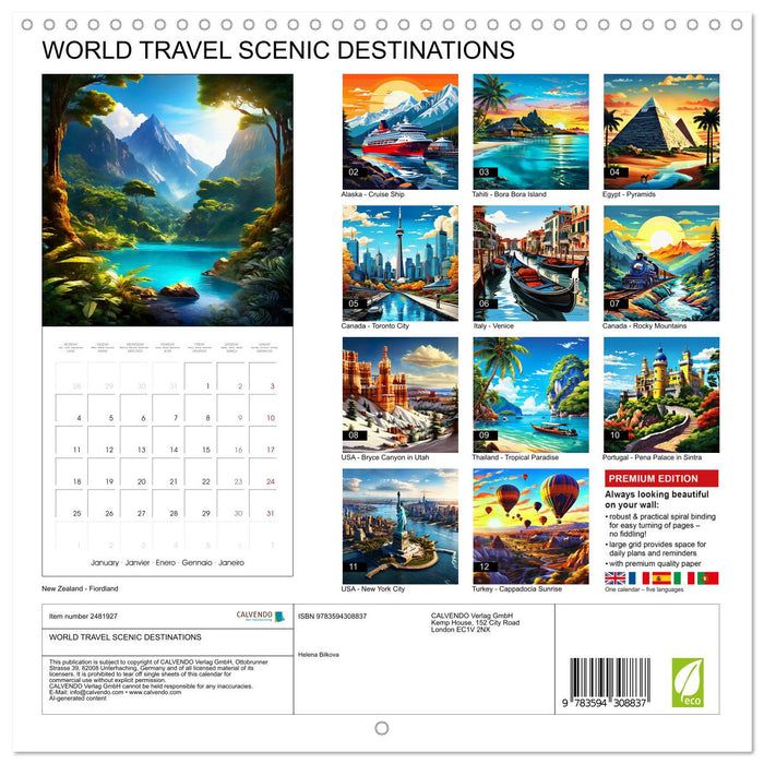 WORLD TRAVEL SCENIC DESTINATIONS (CALVENDO Monthly Calendar 2027)