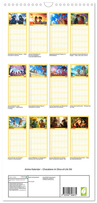 Anime Kalender – Charaktere im Slice-of-Life Stil (CALVENDO Familienplaner 2027)