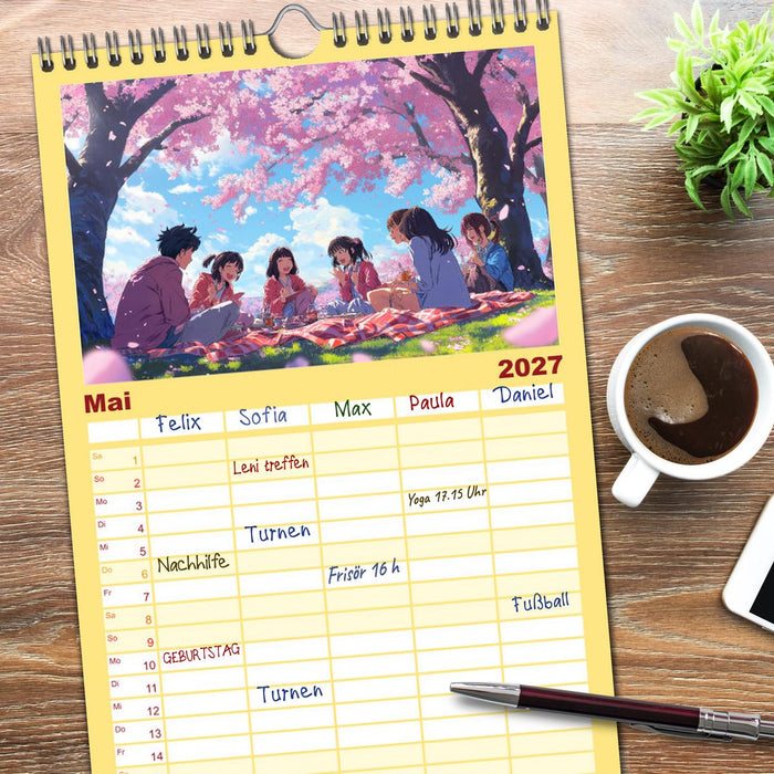 Anime Kalender – Charaktere im Slice-of-Life Stil (CALVENDO Familienplaner 2027)