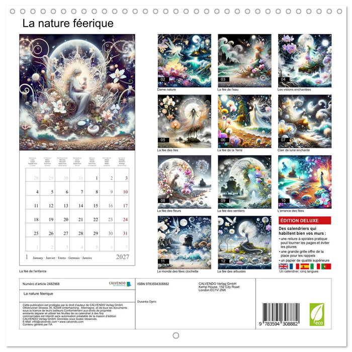 La nature féerique (CALVENDO Calendrier mensuel 2027)