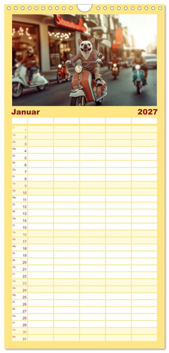 Süße Hunde cruisen - durch das Jahr mit dem Hundekalender (CALVENDO Familienplaner 2027)