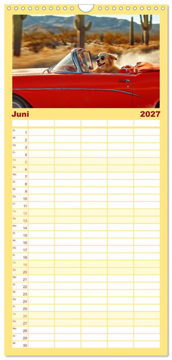 Süße Hunde cruisen - durch das Jahr mit dem Hundekalender (CALVENDO Familienplaner 2027)