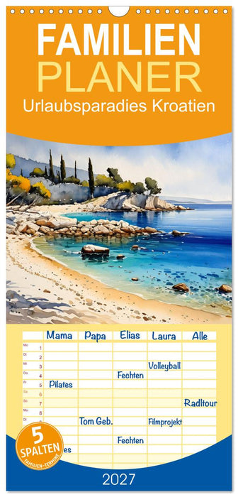 Urlaubsparadies Kroatien (CALVENDO Familienplaner 2027)
