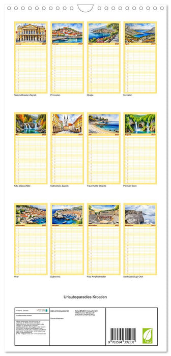 Urlaubsparadies Kroatien (CALVENDO Familienplaner 2027)