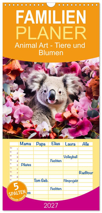 Animal Art - Tiere und Blumen (CALVENDO Familienplaner 2027)
