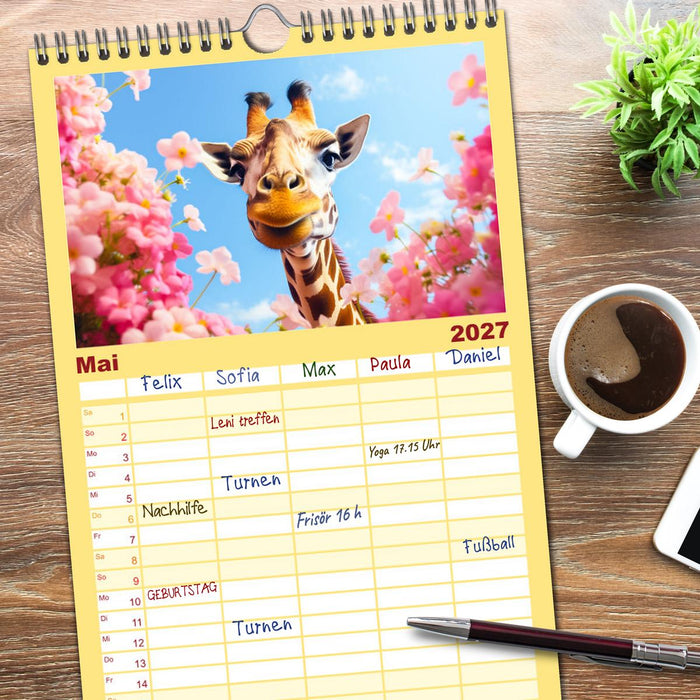 Animal Art - Tiere und Blumen (CALVENDO Familienplaner 2027)