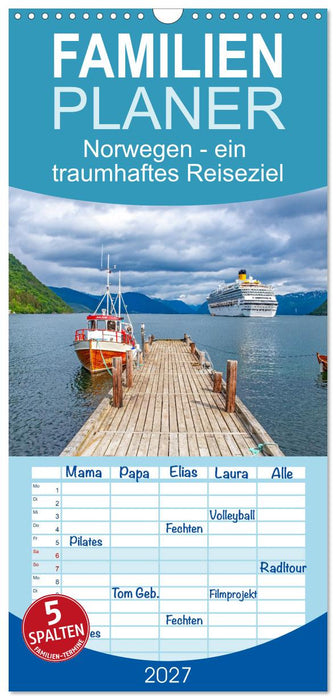 Norwegen - ein traumhaftes Reiseziel (CALVENDO Familienplaner 2027)