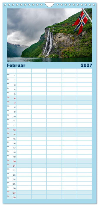 Norwegen - ein traumhaftes Reiseziel (CALVENDO Familienplaner 2027)