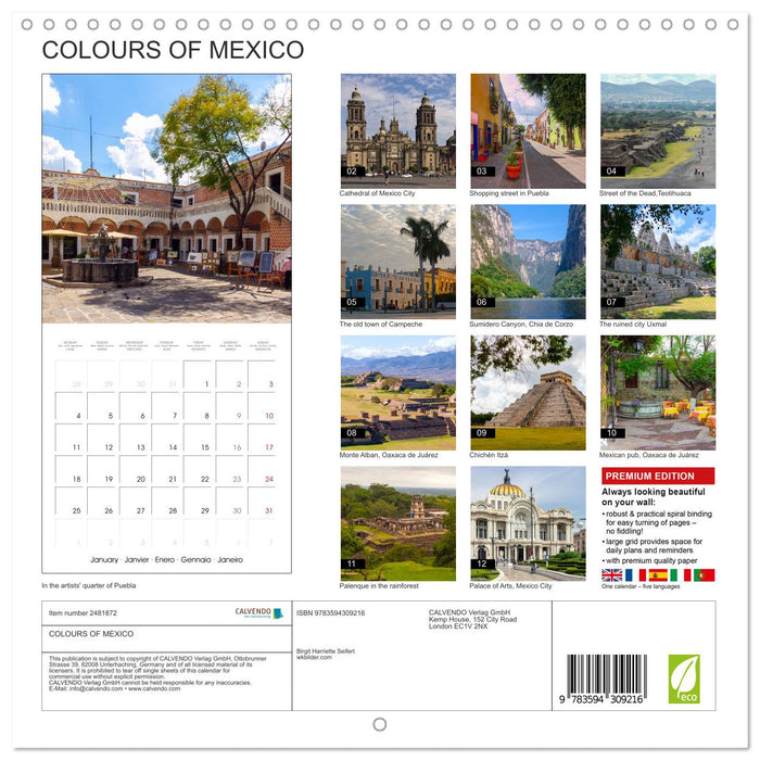 COLOURS OF MEXICO (CALVENDO Monthly Calendar 2027)