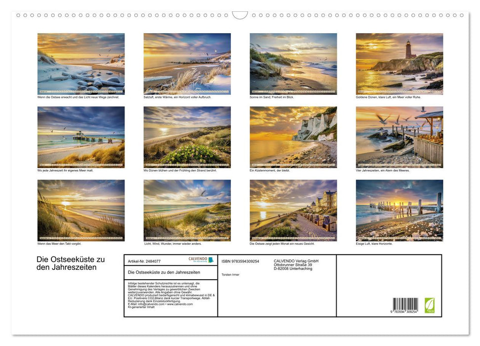Die Ostseeküste zu den Jahreszeiten (CALVENDO Wandkalender 2027)