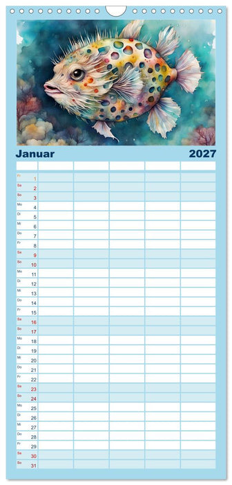 Meereskreaturen - Lebendige Unterwasserwelt (CALVENDO Familienplaner 2027)