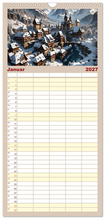 Mittelalterliche Städte und Burgen (CALVENDO Familienplaner 2027)