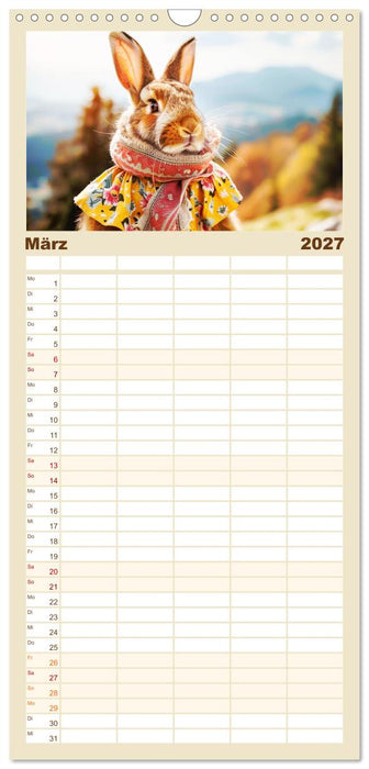 Kaninchen auf modischer Mission (CALVENDO Familienplaner 2027)