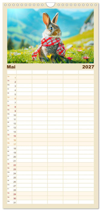 Kaninchen auf modischer Mission (CALVENDO Familienplaner 2027)