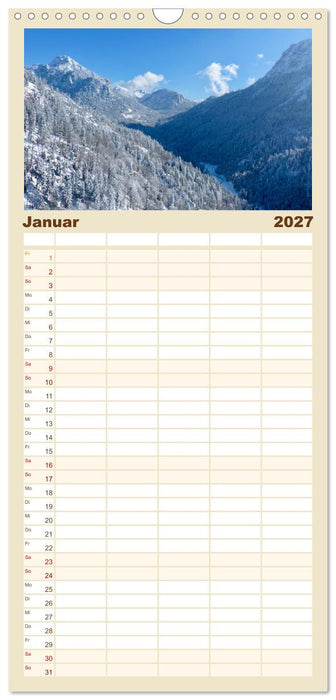 Österreich - Die Landschaft von Oben (CALVENDO Familienplaner 2027)