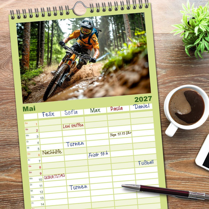 Mountainbike Erlebnisse (CALVENDO Familienplaner 2027)