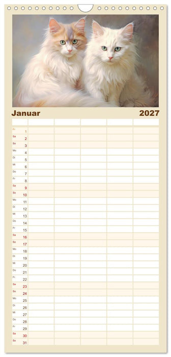 Katzen im Pastellstil (CALVENDO Familienplaner 2027)