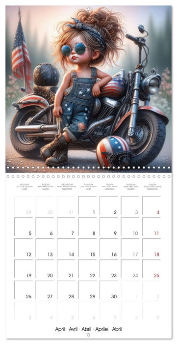 Born to Ride - Cool toddler girls and Motorbikes (CALVENDO Monthly Calendar 2027)