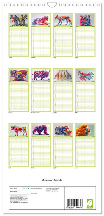 Modern Art Animals (CALVENDO Familienplaner 2027)