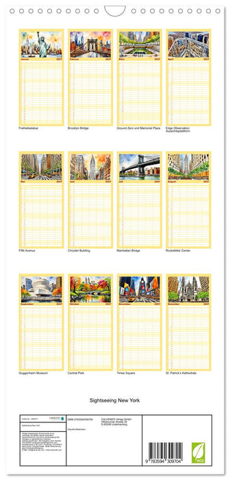Sightseeing New York (CALVENDO Familienplaner 2027)