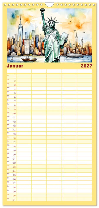 Sightseeing New York (CALVENDO Familienplaner 2027)