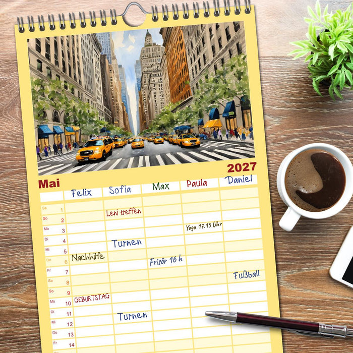 Sightseeing New York (CALVENDO Familienplaner 2027)
