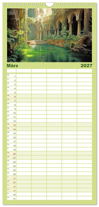 Ruinen versunkener Kulturen - Fantasiebilder (CALVENDO Familienplaner 2027)