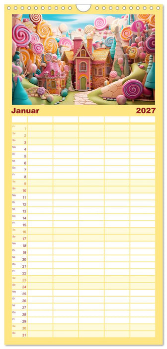 Zuckerträume im Candyland (CALVENDO Familienplaner 2027)