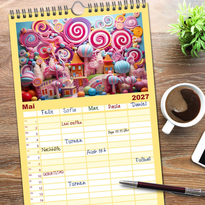 Zuckerträume im Candyland (CALVENDO Familienplaner 2027)