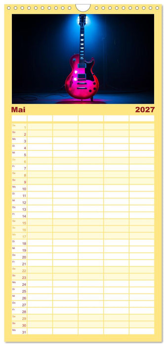 Sechs Saiten, Zwölf Monate - Der Gitarrenkalender (CALVENDO Familienplaner 2027)
