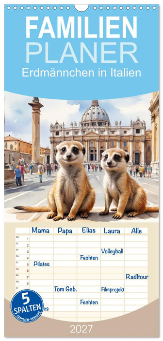Erdmännchen in Italien (CALVENDO Familienplaner 2027)