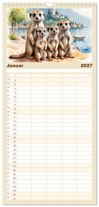 Erdmännchen in Italien (CALVENDO Familienplaner 2027)