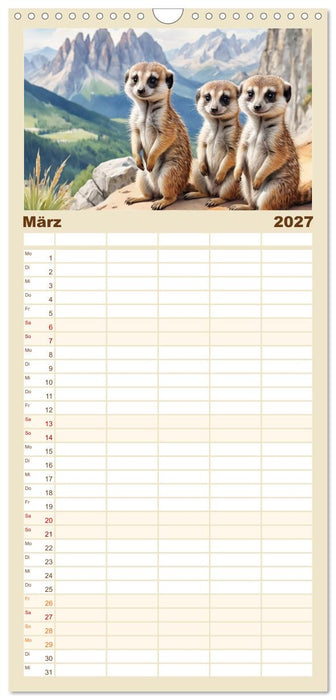 Erdmännchen in Italien (CALVENDO Familienplaner 2027)