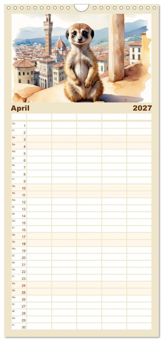Erdmännchen in Italien (CALVENDO Familienplaner 2027)