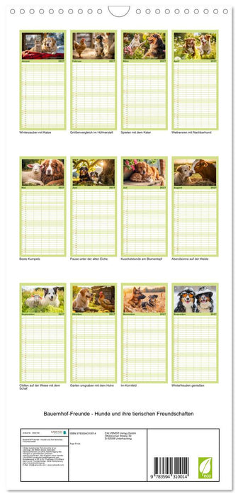 Bauernhof-Freunde - Hunde und ihre tierischen Freundschaften (CALVENDO Familienplaner 2027)