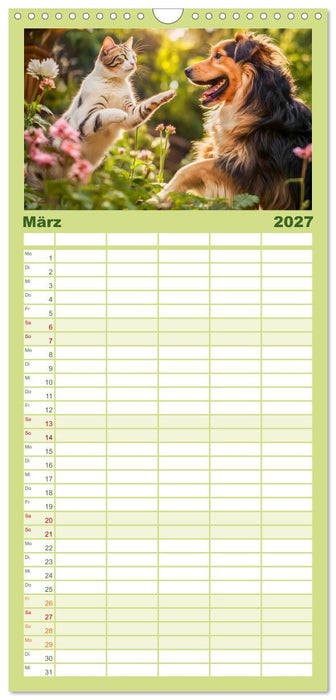 Bauernhof-Freunde - Hunde und ihre tierischen Freundschaften (CALVENDO Familienplaner 2027)