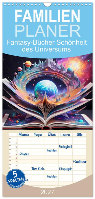 Fantasy-Bücher Schönheit des Universums (CALVENDO Familienplaner 2027)